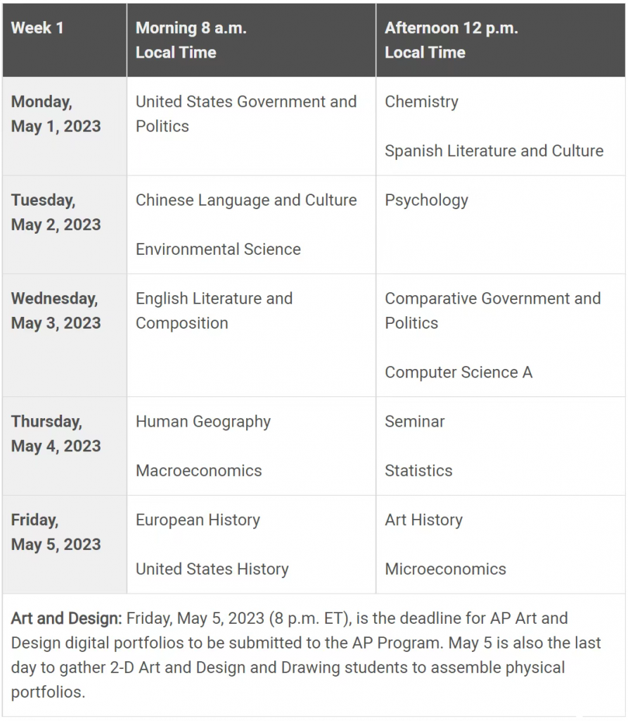 2023年AP考試時(shí)間公布，AP什么時(shí)候考試呢？